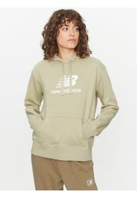 New Balance Bluza Essentials Stacked Logo Hoodie WT31533 Zielony Regular Fit. Kolor: zielony. Materiał: syntetyk