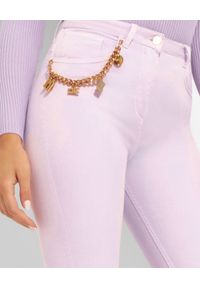 Elisabetta Franchi - ELISABETTA FRANCHI - Lawendowe spodnie jeansowe. Stan: podwyższony. Kolor: różowy, wielokolorowy, fioletowy #4