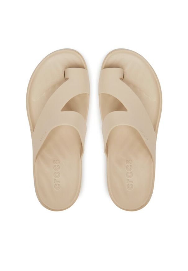 Crocs Japonki Getaway Platform Toe Loop 210834 Beżowy. Kolor: beżowy. Obcas: na platformie