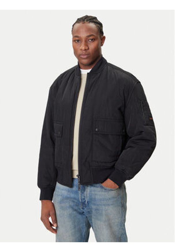 BOSS Kurtka bomber Oking 50543492 Czarny Oversize. Kolor: czarny. Materiał: syntetyk