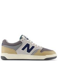 Buty New Balance BB480LGB - szare. Okazja: na co dzień. Kolor: szary. Materiał: syntetyk, materiał. Szerokość cholewki: normalna. Sport: turystyka piesza