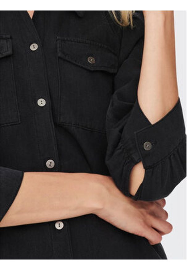 only - ONLY Sukienka jeansowa Felica 15227104 Czarny Regular Fit. Kolor: czarny. Materiał: bawełna