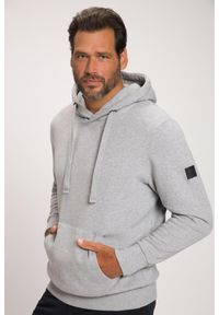 JAY-PI - Męska Bluza z kapturem odzież domowa kaptur kieszeń kangurka do roz. 8XL. Typ kołnierza: kaptur. Kolekcja: plus size. Kolor: szary. Materiał: wiskoza, materiał, bawełna