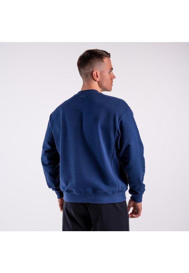 Bluza crewneck basic DZIK® granatowa. Kolor: niebieski. Sport: fitness
