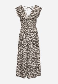 Born2be - Brązowa Bawełniana Sukienka Boho Wiązana z Tyłu Brynivia. Okazja: na spacer, na co dzień. Kolor: brązowy. Materiał: bawełna. Długość rękawa: krótki rękaw. Typ sukienki: proste. Styl: boho #3