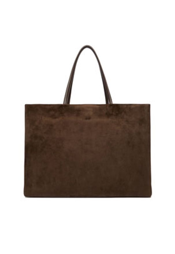 Tory Burch Torebka Ella Suede Tote 170980 Brązowy. Kolor: brązowy. Materiał: zamszowe, skórzane