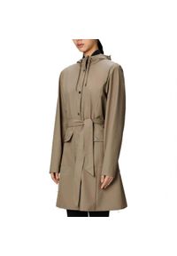 Rains - Kurtka RAINS CURVE LONG JACKET W3 Beżowy. Kolor: beżowy. Materiał: tkanina, syntetyk #1