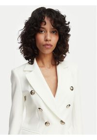 Maryley Marynarka 26EB139/43VA Kremowy Regular Fit. Kolor: kremowy. Materiał: syntetyk #5