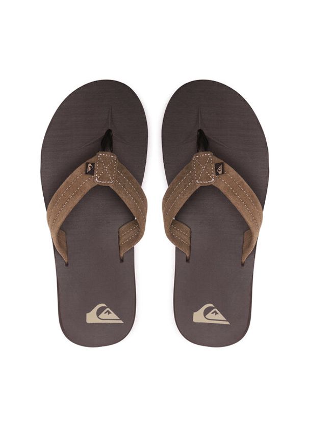 Quiksilver Japonki AQYL101323 Khaki. Kolor: brązowy. Materiał: zamsz, skóra