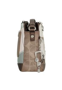 Torebka damska Anekke, na ramię z dekoracyjnym nadrukiem i metalowym logo zapinana na zamek z regulowanym paskiem oraz ozdobnym brelokiem, brązowa, 4. Kolor: brązowy. Wzór: nadruk. Dodatki: z breloczkiem. Styl: casual, elegancki. Rodzaj torebki: na ramię #8