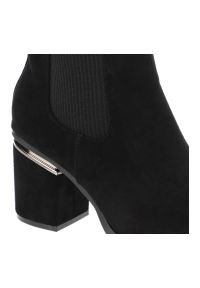 Czarne Botki Vinceza Eleganckie Obuwie Damskie. Okazja: na co dzień. Kolor: czarny. Materiał: materiał. Styl: elegancki #6