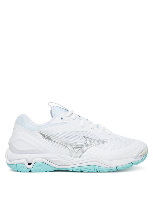 Mizuno Buty halowe Wave Stealth 6 X1GB2430 Biały. Kolor: biały. Materiał: skóra. Model: Mizuno Wave