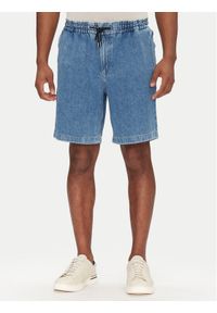 BOSS Szorty jeansowe 50537804 Niebieski Relaxed Fit. Kolor: niebieski. Materiał: bawełna
