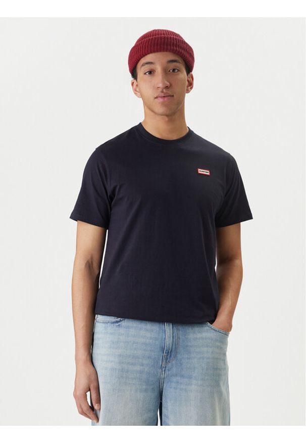 Hunter T-Shirt Essentials HARM0085252 Granatowy Regular Fit. Kolor: niebieski. Materiał: bawełna