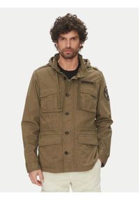 Aeronautica Militare Kurtka przejściowa 251AB2212CT3501 Khaki Regular Fit. Kolor: brązowy. Materiał: bawełna
