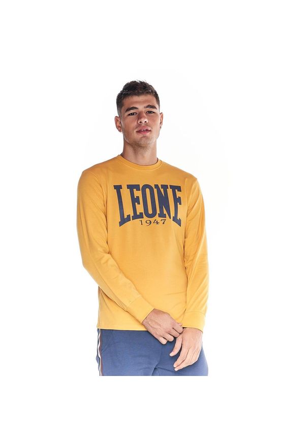 LEONE 1947 APPAREL - Męska koszulka z długim rękawem Leone 1947 Apparel. Kolor: żółty. Materiał: tkanina. Długość rękawa: długi rękaw. Długość: długie. Sport: fitness
