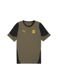 Puma - Męska koszulka treningowa Borussia Dortmund PUMA Loden Green Black. Kolor: czarny, zielony, wielokolorowy. Sport: piłka nożna