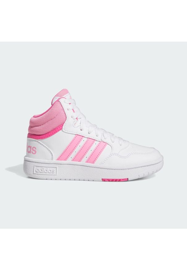 Adidas - Hoops Mid Shoes. Kolor: biały, wielokolorowy, różowy. Sport: tenis