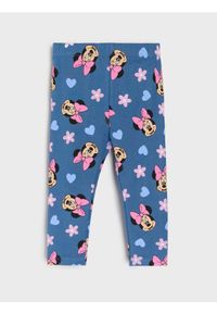 Sinsay - Legginsy z bawełną Minnie Mouse - niebieski. Kolor: niebieski. Materiał: bawełna. Wzór: motyw z bajki #1
