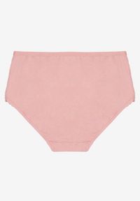 Born2be - Różowe Bawełniane Majtki Figi z Koronką Idiana. Kolekcja: plus size. Kolor: różowy. Materiał: koronka, bawełna. Wzór: koronka