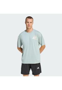 Adidas - Koszulka CLIMACOOL FUN TRAINING Graphic. Kolor: zielony. Technologia: ClimaCool (Adidas). Sport: fitness #1