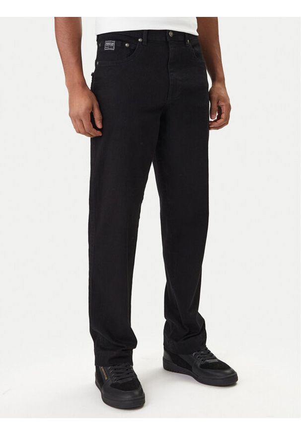 Versace Jeans Couture Jeansy 80GAB5RE CDW00 Czarny Straight Fit. Kolor: czarny