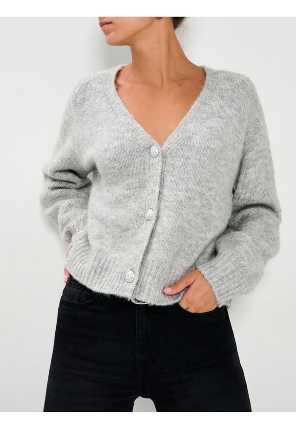 Sinsay - Rozpinany sweter na guziki - szary. Kolor: szary