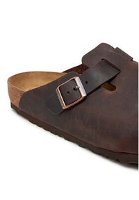 Birkenstock Klapki Boston 159711 Brązowy. Kolor: brązowy. Materiał: skóra