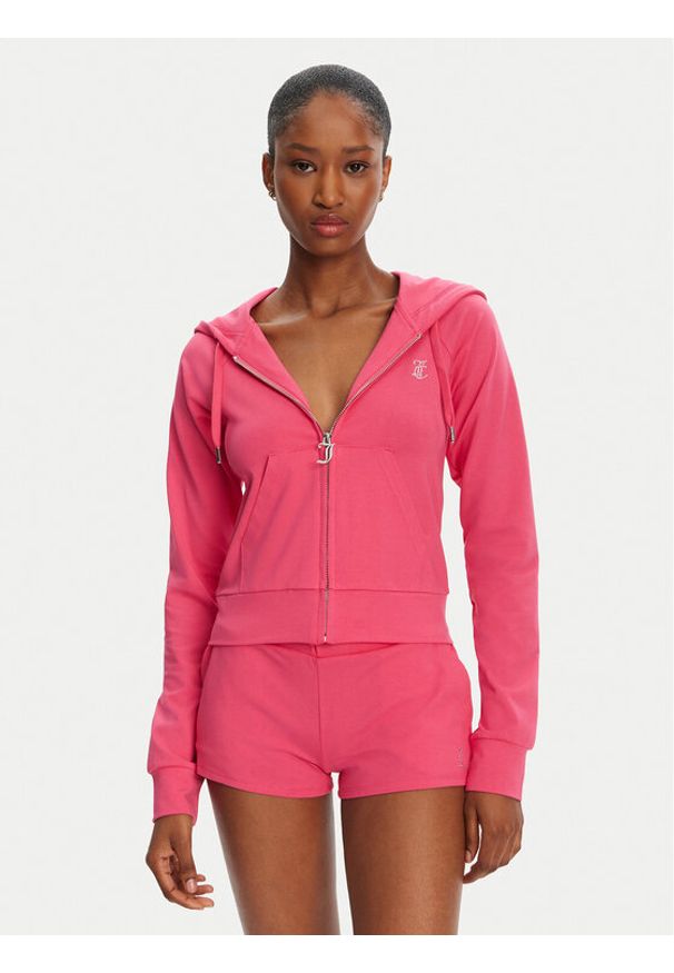 Juicy Couture Bluza Ola JCWAS125310 Różowy Slim Fit. Kolor: różowy. Materiał: bawełna