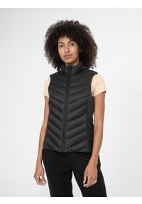4f - Bezrękawnik puchowy z wypełnieniem syntetycznym damski. Typ kołnierza: kołnierzyk stójkowy. Kolor: czarny. Materiał: syntetyk, puch. Długość rękawa: bez rękawów #2