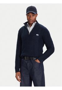 Tommy Jeans Sweter DM0DM22103 Granatowy Regular Fit. Kolor: niebieski. Materiał: bawełna