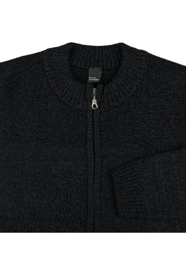 M. Lasota - Sweter Męski - Lasota - Rozpinany (Kardigan) - Czarny Melanż, Kieszenie. Kolor: czarny. Materiał: akryl, bawełna. Wzór: melanż. Sezon: zima, jesień