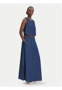 Pieces Spódnica jeansowa Tenim 17157939 Granatowy Regular Fit. Kolor: niebieski. Materiał: bawełna