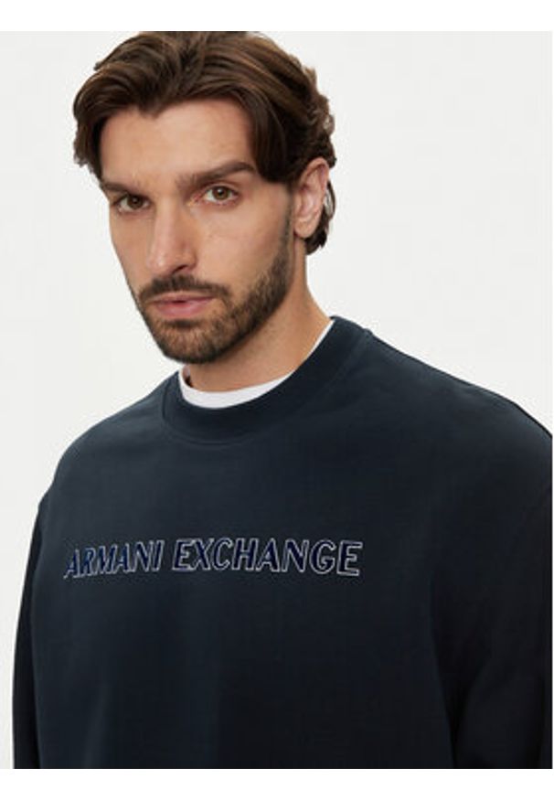 Armani Exchange Bluza 6DZMBA ZJADZ 1510 Granatowy Regular Fit. Kolor: niebieski. Materiał: bawełna
