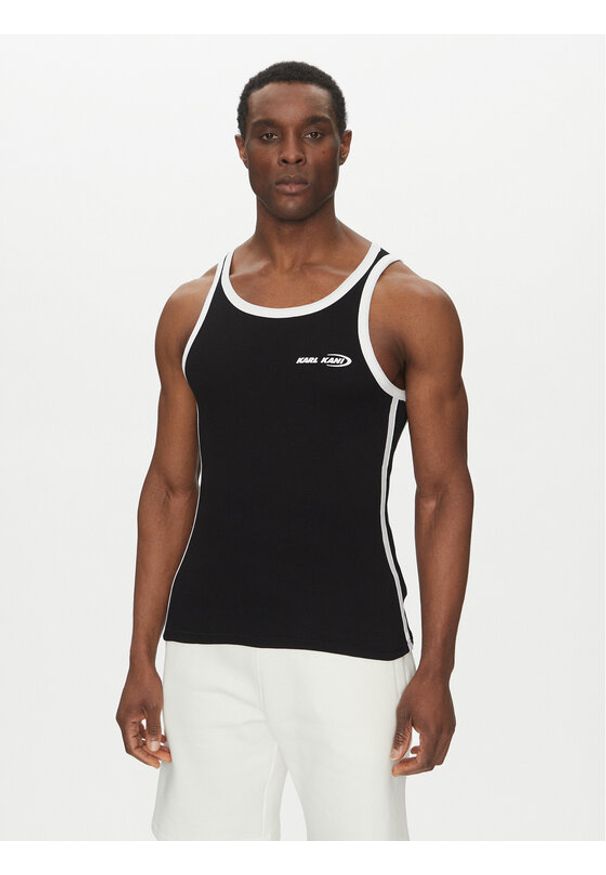 Karl Kani Tank top Ellipse 60310051 Czarny Slim Fit. Kolor: czarny. Materiał: bawełna