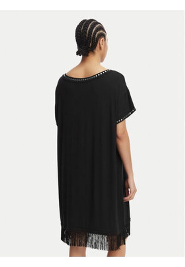 Liu Jo Beachwear Sukienka codzienna VA6031 JS360 Czarny Regular Fit. Okazja: na co dzień. Kolor: czarny. Materiał: wiskoza. Typ sukienki: proste. Styl: casual