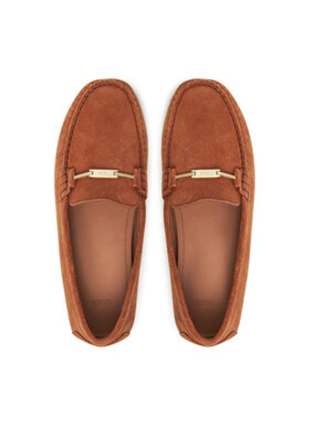 BOSS Mokasyny Roxanne 50548657 Brązowy. Kolor: brązowy. Materiał: skóra, zamsz