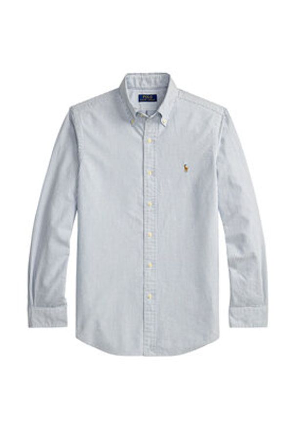 Polo Ralph Lauren Koszula 710953704501 Błękitny Custom Fit. Typ kołnierza: polo. Kolor: niebieski. Materiał: bawełna