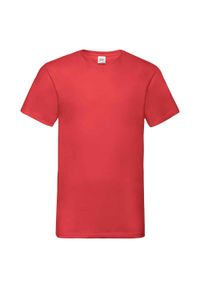 FRUIT OF THE LOOM - Koszulka Unisex Dla Dorosłych Z Dekoltem W Szpic. Kolor: czerwony