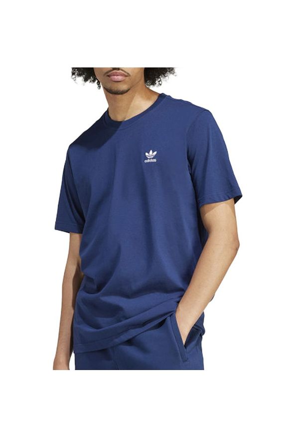 Adidas - Koszulka adidas Originals Trefoil Essentials IR9693 - granatowa. Kolor: niebieski. Materiał: bawełna, dzianina. Długość rękawa: krótki rękaw. Długość: krótkie