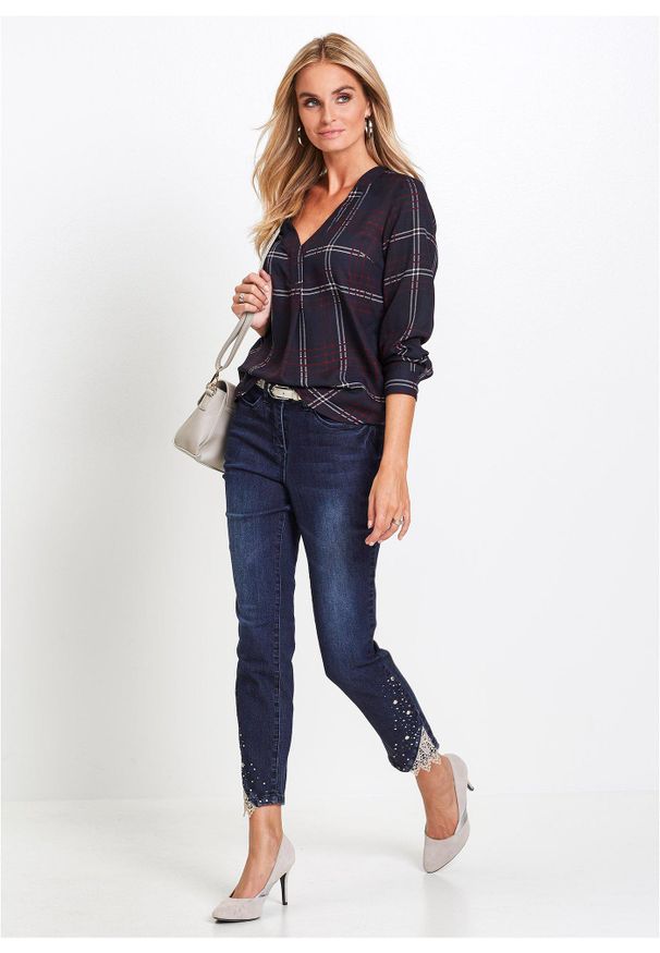 bonprix - Tunika. Kolor: niebieski. Materiał: materiał. Styl: elegancki