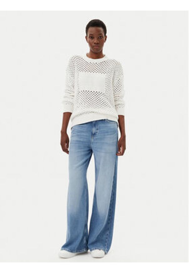Tommy Jeans Sweter DW0DW20262 Écru Relaxed Fit. Materiał: syntetyk