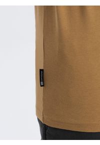 Ombre Clothing - Męski longsleeve BASIC z okrągłym dekoltem - musztardowy V10 OM-LSBL-0106 - XXL. Kolor: żółty. Materiał: materiał, bawełna. Długość rękawa: długi rękaw. Wzór: jednolity, gładki. Styl: klasyczny #4
