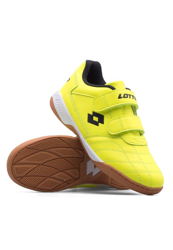 LOTTO - Buty treningowe halowe do futsalu dziecięce Lotto Pacer. Kolor: żółty. Materiał: materiał, syntetyk. Sport: piłka ręczna