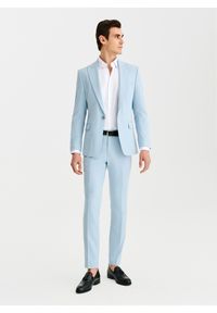 Pako Lorente - PAKO LORENTE - Błekitne spodnie ganiturowe. Materiał: poliester, elastan, wiskoza. Wzór: gładki. Sezon: wiosna, lato #5