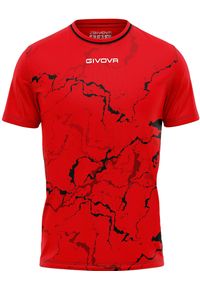 Givova Sport T-shirt XL - Grafit Czerwony i Czarny. Kolor: czerwony, czarny, wielokolorowy. Materiał: poliester. Wzór: haft, nadruk. Sport: fitness, piłka nożna