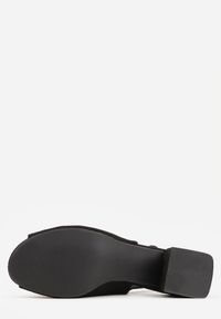 Born2be - Czarne Sandały na Obcasie ze Skórzaną Wkładką i Cyrkoniami Vylyra. Okazja: na co dzień. Zapięcie: sprzączka. Kolor: czarny. Materiał: skóra. Wzór: aplikacja. Obcas: na obcasie. Styl: casual, klasyczny. Wysokość obcasa: średni #8