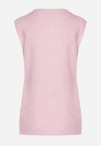 Born2be - Różowa Rozpinana Kamizelka Sweterkowa z Wełną Quilzeki. Okazja: na co dzień. Kolor: różowy. Materiał: wełna. Styl: klasyczny, casual, elegancki #7