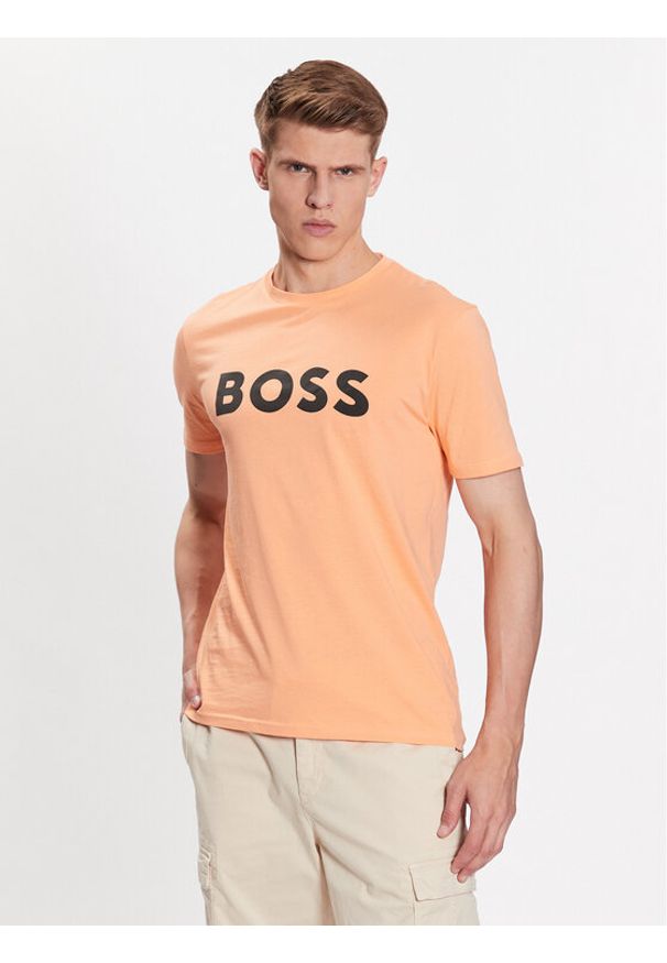 BOSS - Boss T-Shirt 50481923 Pomarańczowy Regular Fit. Kolor: pomarańczowy. Materiał: bawełna