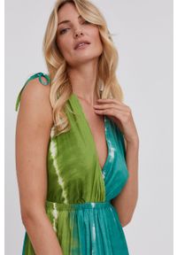 Answear Lab Sukienka kolor zielony midi rozkloszowana. Kolor: zielony. Materiał: tkanina. Typ sukienki: rozkloszowane. Styl: wakacyjny. Długość: midi #2